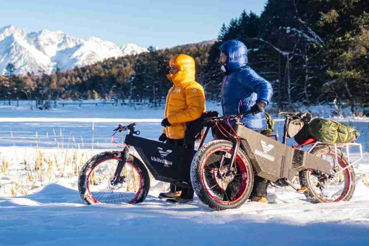 Alex Bellini con la bici