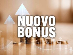 scritta nuova bonus con dietro delle monete